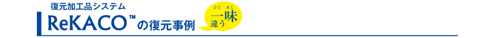 復元加工品システム ReKACO リカコ の 復元事例